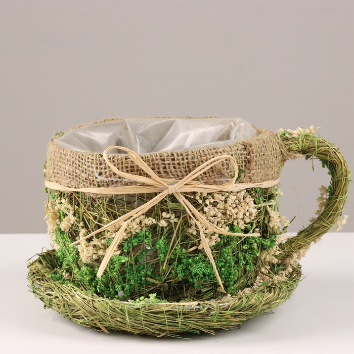 Кашпо, 23 х 20 х 13 см, трава Кашпо, 23 х 20 х 13 см, трава