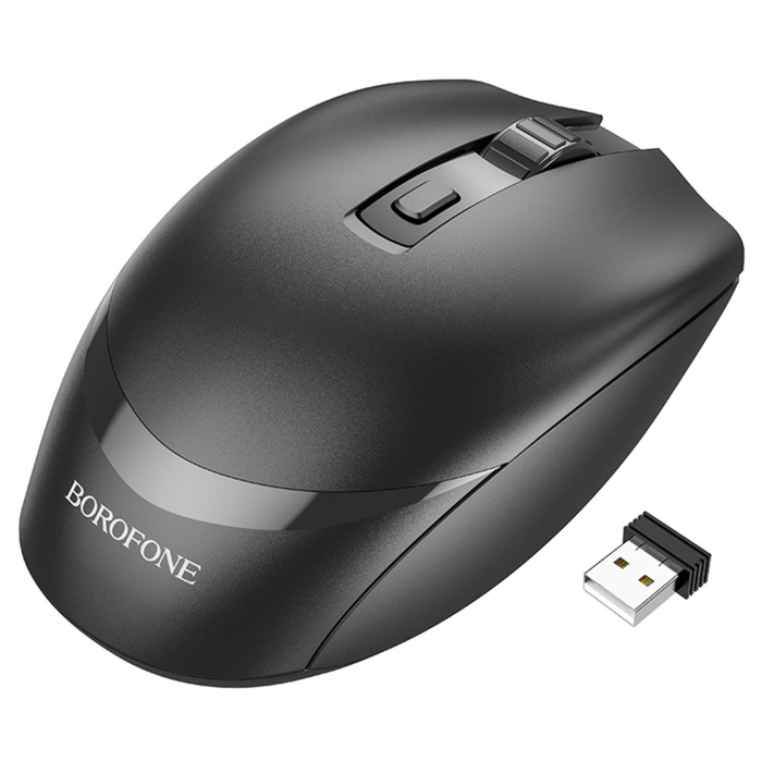 Мышь Borofone BG7, беспроводная, оптическая, 1600 dpi, чёрная Мышь Borofone BG7, беспроводная, оптическая, 1600 dpi, чёрная