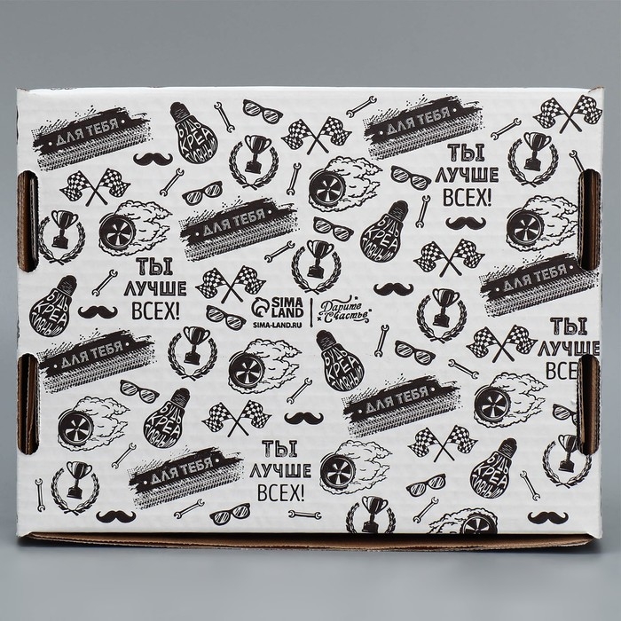 Коробка подарочная сборная с окном, упаковка, «Лучше всех», белый ,27х10х21 см Коробка подарочная сборная с окном, упаковка, «Лучше всех», белый ,27х10х21 см