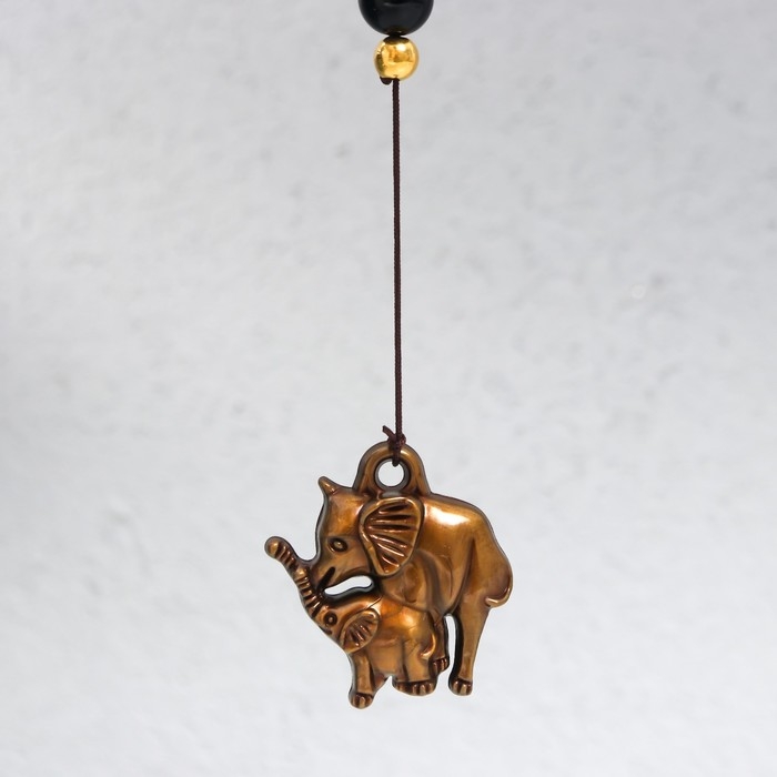 Музыка ветра металл Музыка ветра металл "Семейство слонов в круге" 3 колокольчика 1 фигурка 40 см