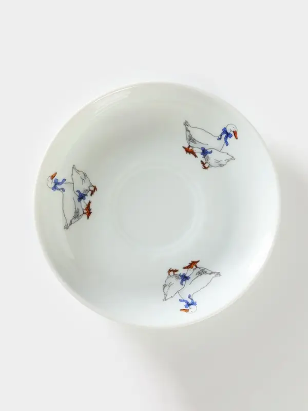 Блюдце Добрушский завод &laquo;Гуси&raquo;, d=15 см, 250 мл, фарфор, белое