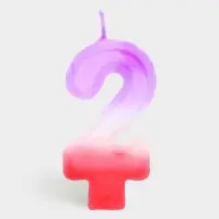 Свеча цифра для торта &laquo;2&raquo;, 8&times;3.75&times;1 см