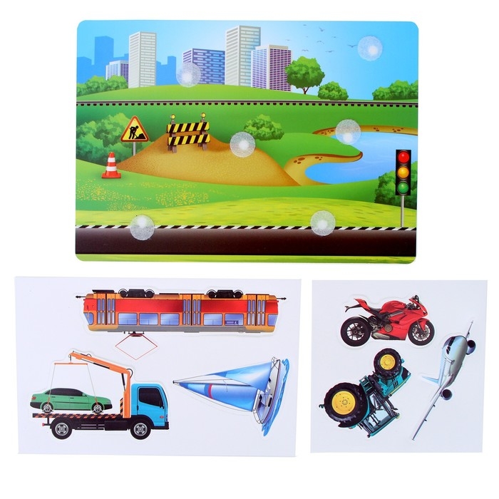 Развивающая игра на липучках «Изучаем транспорт вместе», методика Домана, с обучающими карточками по методике Глена Домана Развивающая игра на липучках «Изучаем транспорт вместе», методика Домана, с обучающими карточками по методике Глена Домана