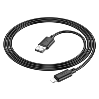 Кабель Hoco X88, Lightning - USB, 2.4 А, 1 м, ПВХ, чёрный