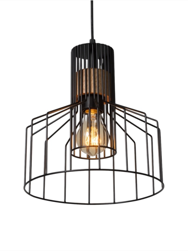 Светильник "Крит" 1х40Вт Е27 черный/коричневый 24,5х24,5х32(132)см