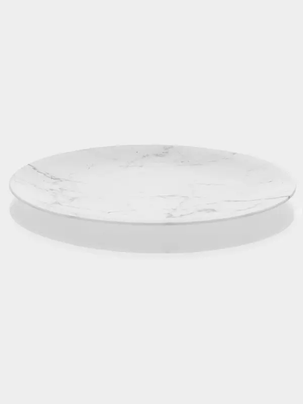 Тарелки Доляна &laquo;Мрамор&raquo;, 7 предметов: d=30 см 1 шт., d=21.5 см - 6 шт., белые