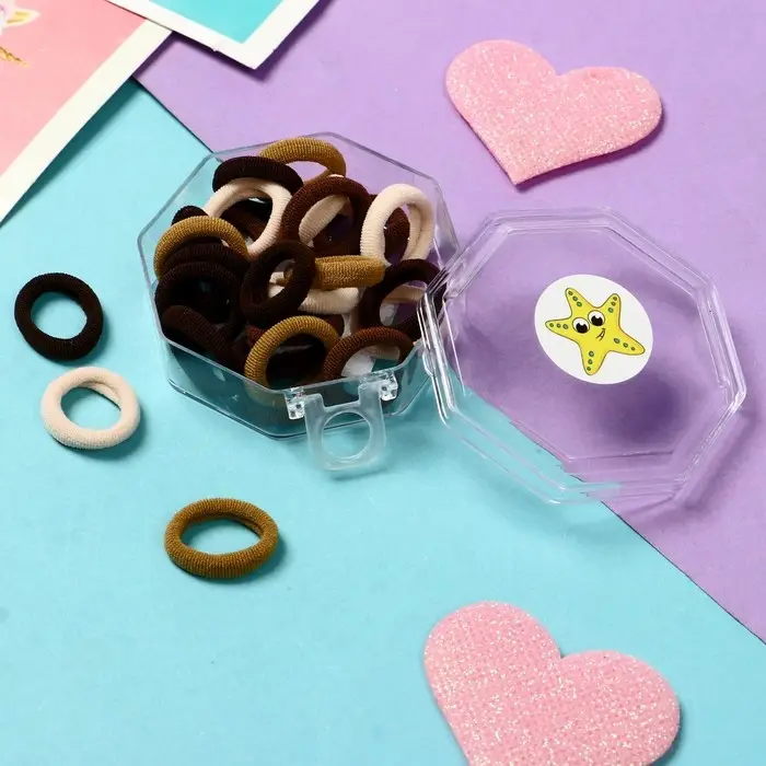 Резинки для волос  Резинки для волос "Махрушка океан" (набор 30 шт) 1,5 см, коричневый