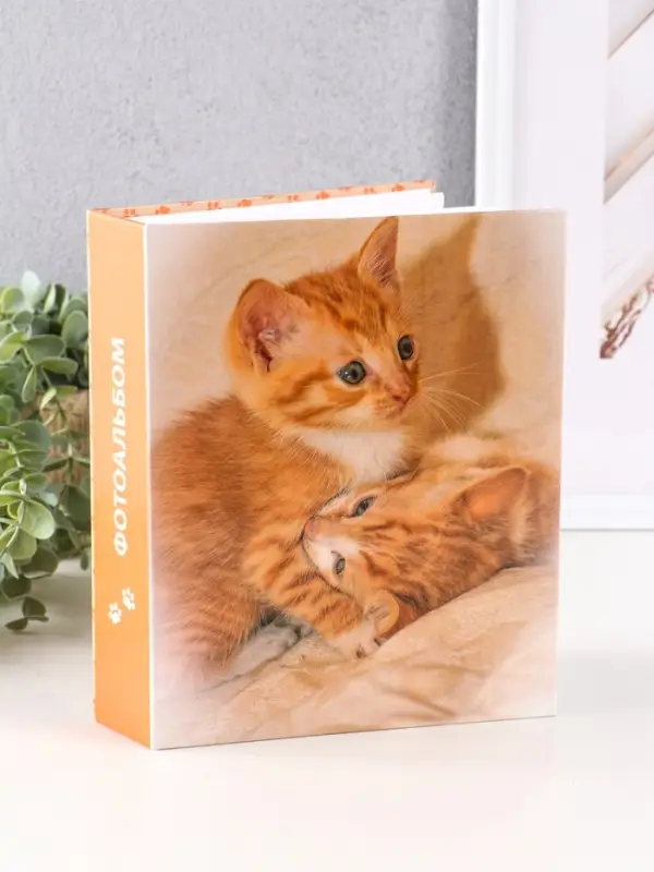 Фотоальбом 200 фото 10X15см, "Рыжий котёнок", ПП карм.