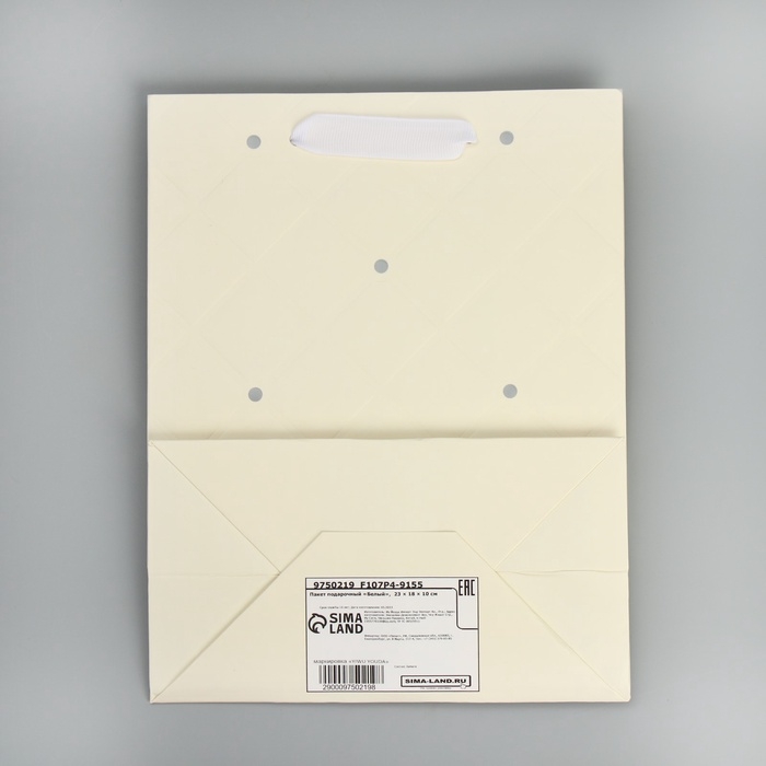 Пакет подарочный, упаковка, &laquo;Белый&raquo;, 23 х 18 х 10 см