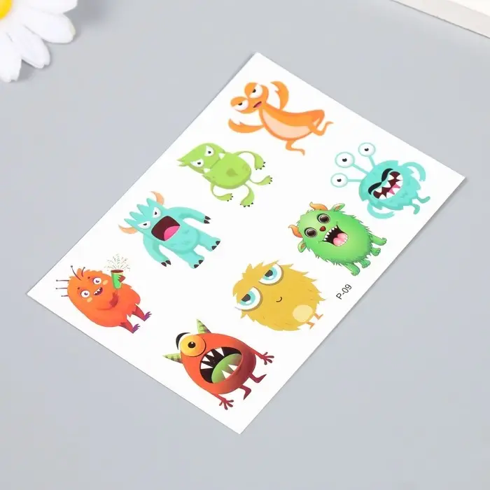 Татуировка на тело цветная Татуировка на тело цветная "Праздник монстров" 11,5х8 см, МИКС