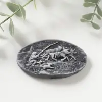 Магнит "Погонщик оленей" (барельеф), 4,5см