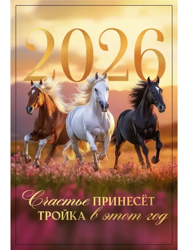 Календарь 2026 на ригеле «Тройка лошадей» Календарь 2026 на ригеле «Тройка лошадей»