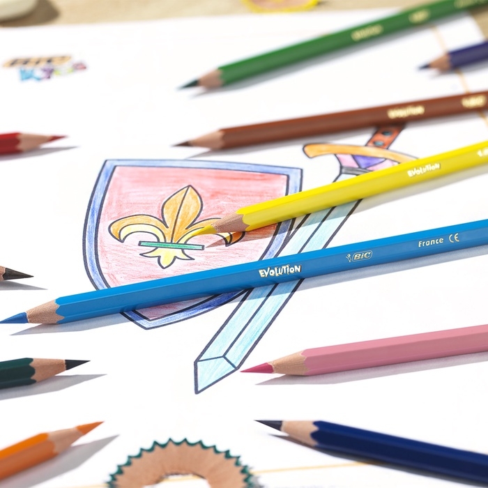 Карандаши 12 цветов BIC Kids Evolution ECOlutions, детские, ударопрочные, пластиковые Карандаши 12 цветов BIC Kids Evolution ECOlutions, детские, ударопрочные, пластиковые