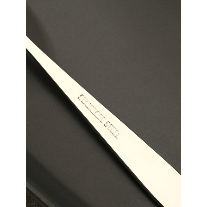 Набор столовых приборов из нержавеющей стали «Элегант», 24 предмета, на подставке, цвет серебряный