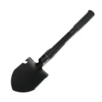 Лопата туристическая, L = 41 см, складная, пилка, металлический черенок с прорезиненной рукоятью, Greengo