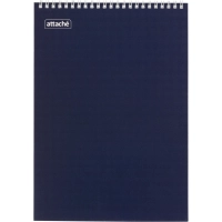 Блокнот 40л,А4,мет.гребень,однотонная обл.,ВДлак,в ассортименте