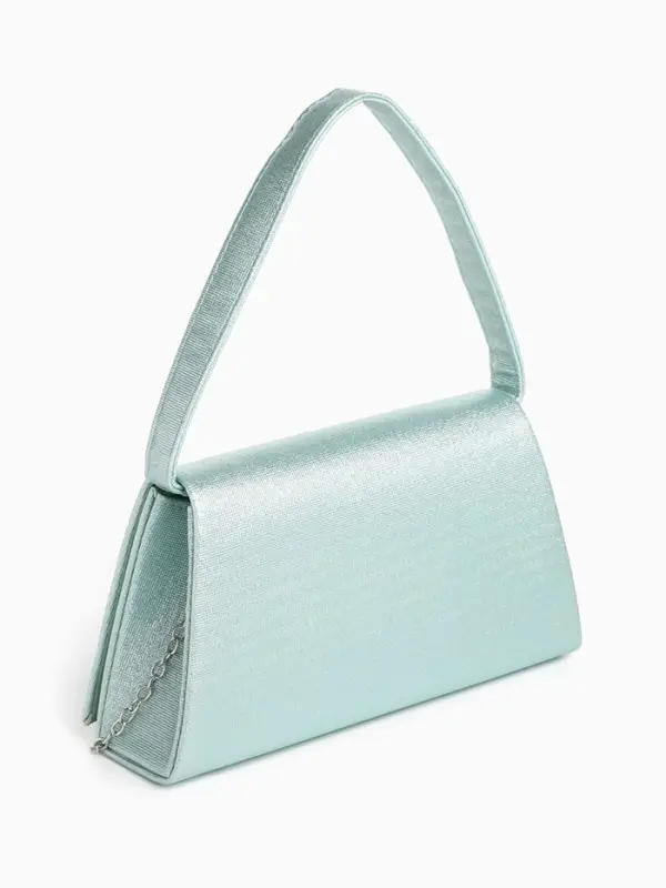 Сумка-клатч женская вечерняя на магните, светло-зелёная