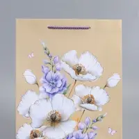 Пакет подарочный ламинированный "Цветочное настроение" 26 х 12 х 32 см