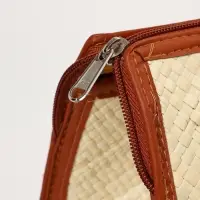 Сумка плетёная на молнии из пандана, 41&times;16&times;50 см, бежево-коричневая