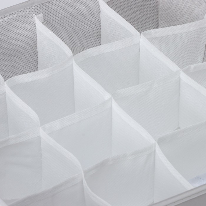 Органайзер для хранения белья LaDо́m, 16 ячеек, 32×32×12 см, цвет серый Органайзер для хранения белья LaDо́m, 16 ячеек, 32×32×12 см, цвет серый