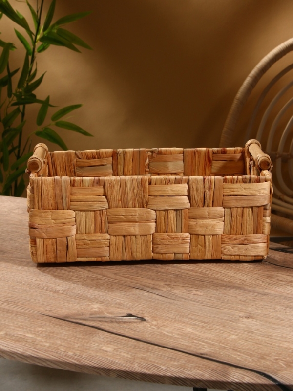 Корзина плетеная 35х20х15 см, водный гиацинт Корзина плетеная 35х20х15 см, водный гиацинт