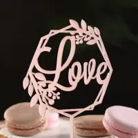 Топпер для торта Love, розовое золото