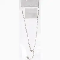 Цепь с бусиной "Жемчужина", вытянутое звено, цвет белый в золоте