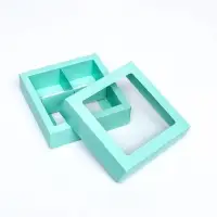 Коробка для 4 конфеты, мятный, 12.5&times;12.5&times;3.5 см