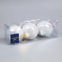 Набор ёлочных шаров &laquo;Ретро&raquo;, 3 шт., 8&times;7 см, 3 LED, от батареек AG13&times;9, свечение тёплое белое