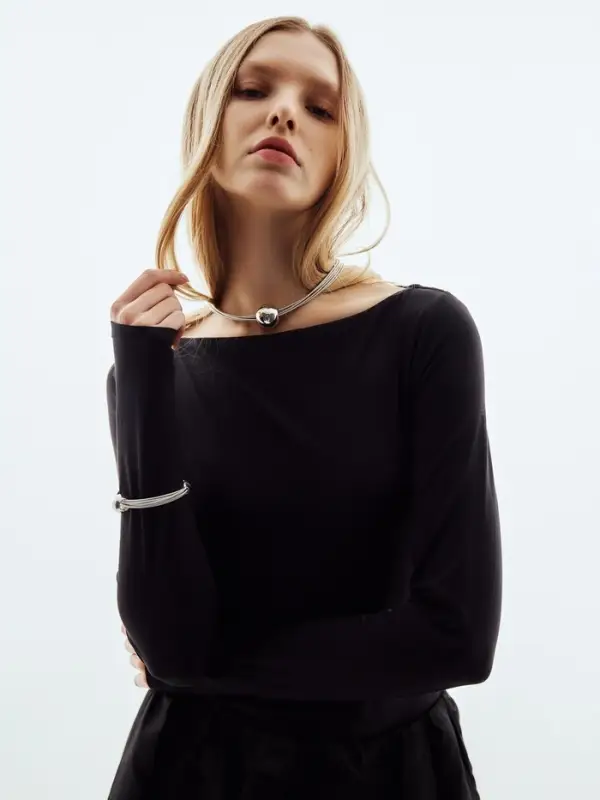 Набор 2 предмета: колье, браслет &laquo;Бусина на нитях&raquo;, цвет серебро