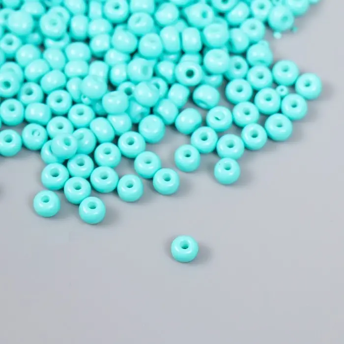 Бисер стекло 6/0  Бисер стекло 6/0 "Ярко-голубой" 15 гр