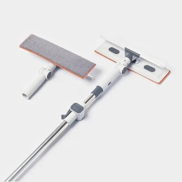 Оконная швабра с креплением на липучке 30&times;8 см, длина 103-145 см, 2 насадки, 45+180 поворот