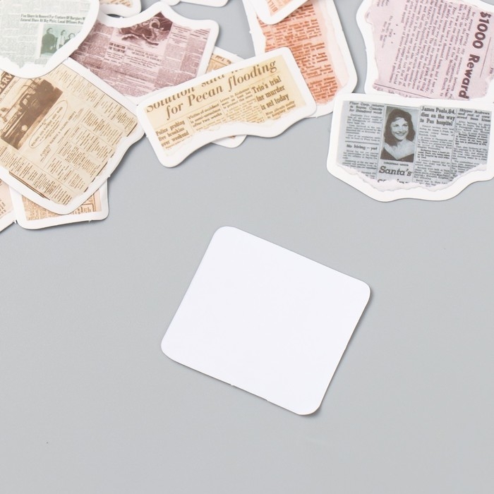 Наклейки для творчества Наклейки для творчества "Газетные вырезки" набор 46 шт 4,4х4,4х1,1 см