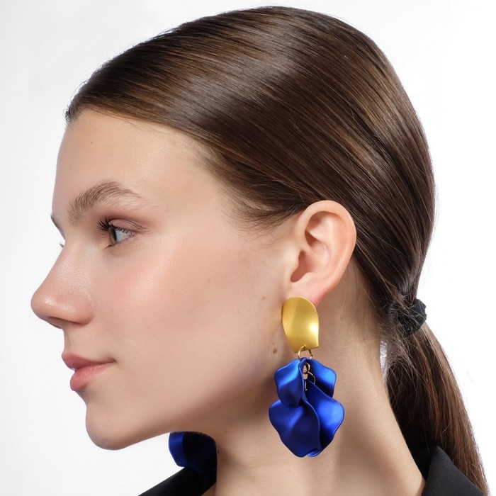 Серьги ассорти «Ветер» неровность, цвет сине-золотой Серьги ассорти «Ветер» неровность, цвет сине-золотой