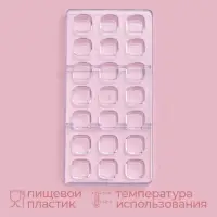 Форма для конфет и шоколада KONFINETTA &laquo;Куб&raquo;, пластик, 27.5&times;13.5&times;3 см, 21 ячейка (2.5&times;2.5 см), прозрачная