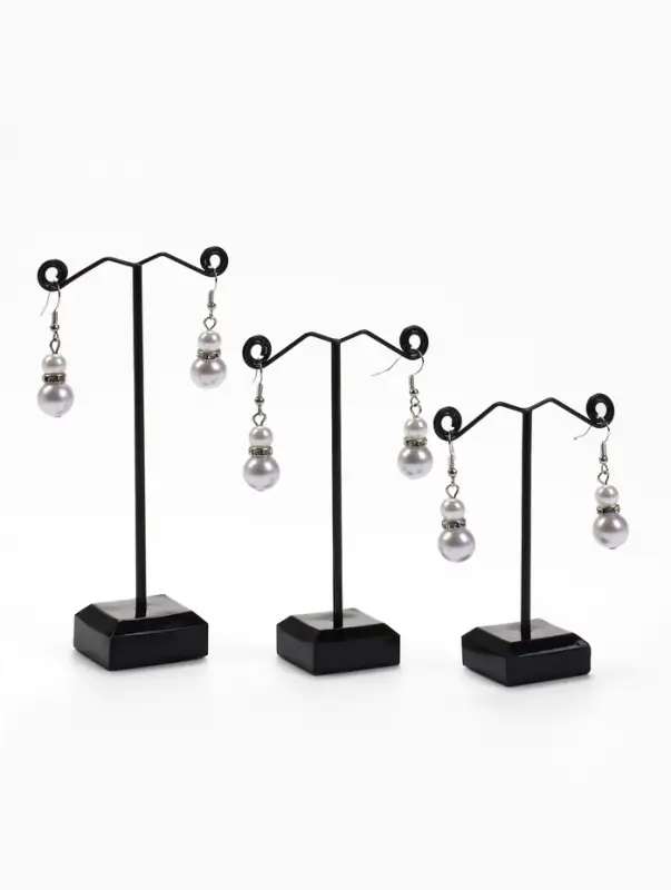 Подставка под серьги &laquo;QF. Акрил&raquo;, набор 3 шт., h=8, 10, 12 см, чёрная