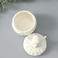 Шкатулка для украшений с крышкой &laquo;Ангелочек&raquo;, керамика, белая, 8&times;8&times;10.5 см