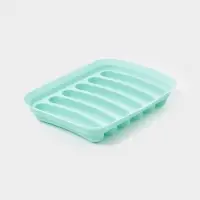 Форма для выпечки и приготовления сосисок Доляна, 6 ячеек, с крышкой, 17.5×13.5,2.8 см, силикон, бирюзовый Форма для выпечки и приготовления сосисок Доляна, 6 ячеек, с крышкой, 17.5×13.5,2.8 см, силикон, бирюзовый