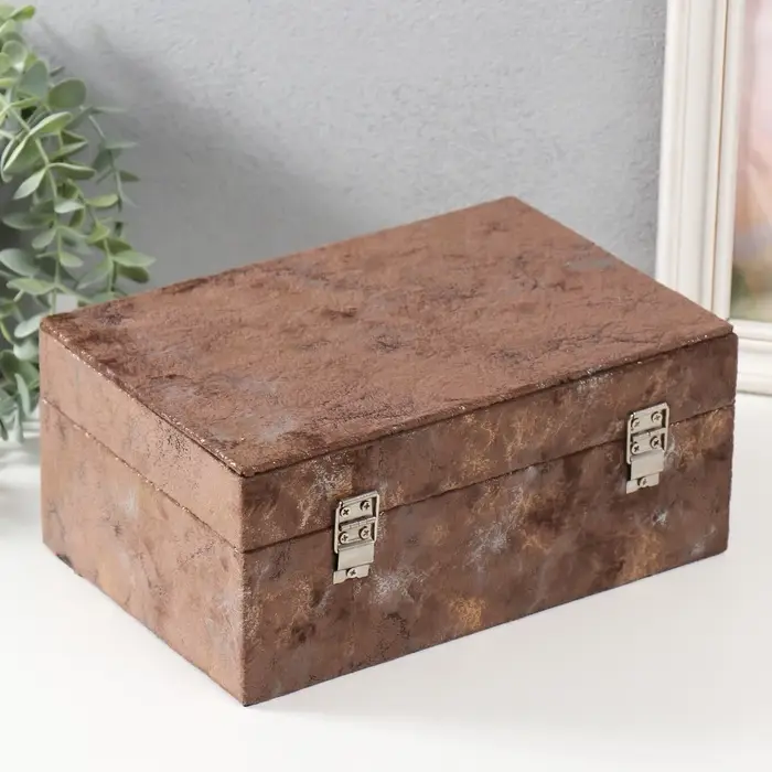Шкатулка для украшений &laquo;Гранит&raquo;, дерево, искусственная кожа, 24&times;16&times;10.3 см