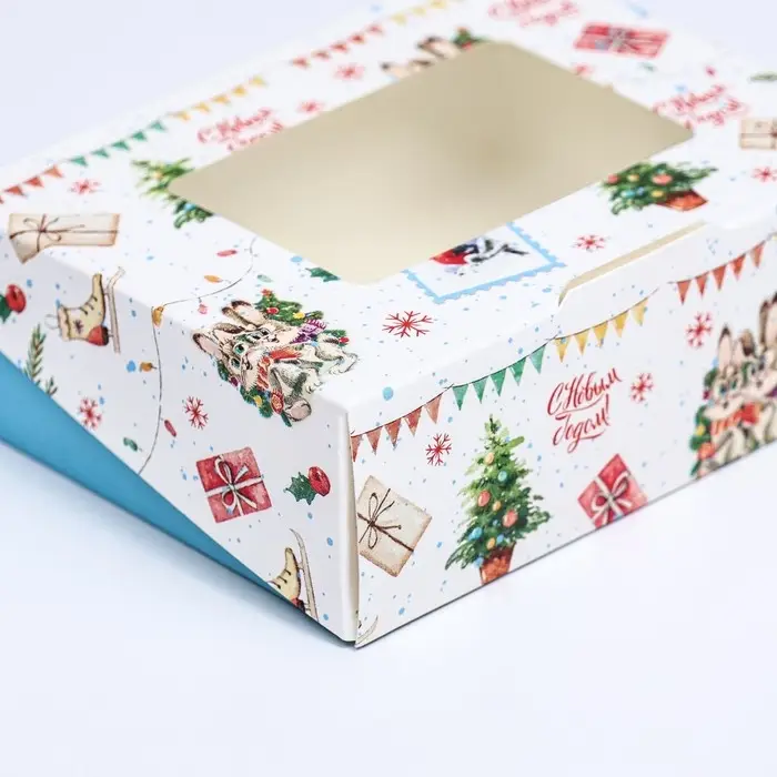 Коробка подарочная новогодняя складная «Открытка», 10×8×3.5 см