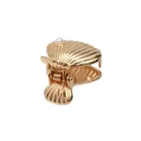 Краб для волос "Лейла море" (набор 2 шт) ракушка бусинка, 2,5х2,5 см, золото