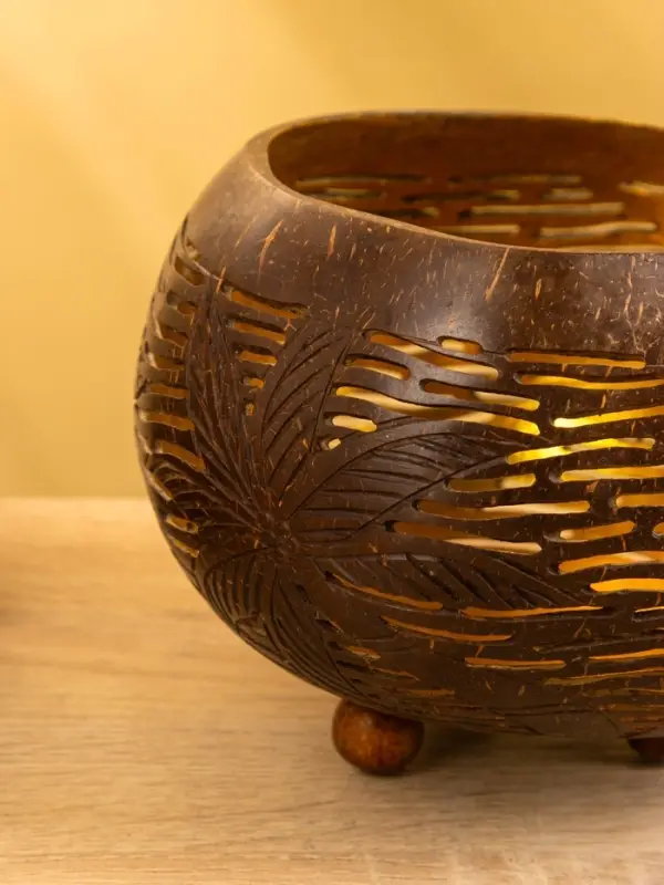 Подсвечник из кокоса, 15×15×13 см, коричневый Подсвечник из кокоса, 15×15×13 см, коричневый