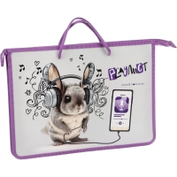 Папка для тетрадей Шиншилла А4 на молнии с ручками,пластик,45мм,88443