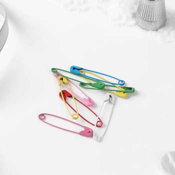 Булавки английские, 31 мм, 10 шт., цвет разноцветный