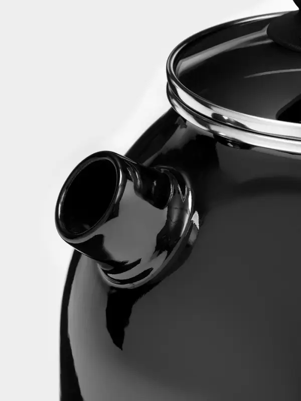 Чайник Bon appetit, 3 л, со свистком, индукция, эмалированная сталь, серый