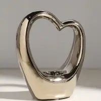 Подсвечник на 1 свечу &laquo;Сердце&raquo;, d=4 см, серебро, 14.5&times;6&times;17 см