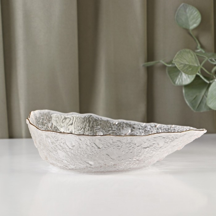 Салатник стеклянный фигурный «Ракушка», 550 мл, 20.5×15×6 см Салатник стеклянный фигурный «Ракушка», 550 мл, 20.5×15×6 см