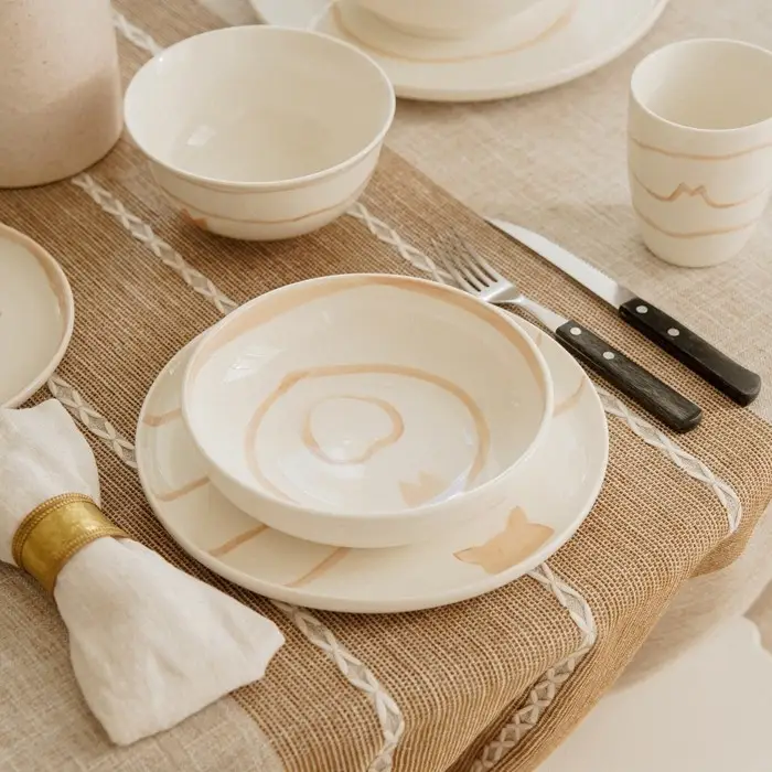 Тарелки SL Home &laquo;Гато&raquo;, d=24 см, набор 2 шт., фарфор, белые