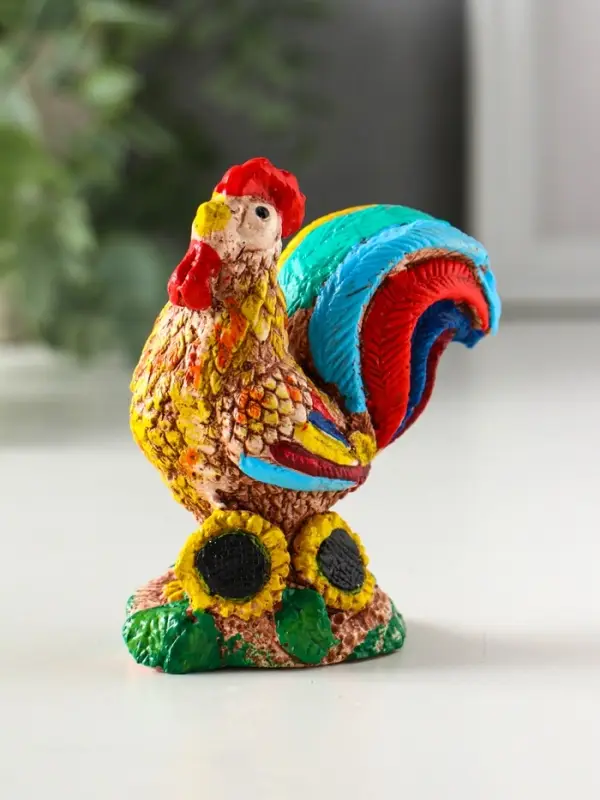 Фигура "Петушок, радуга" 9,7х8х5 см