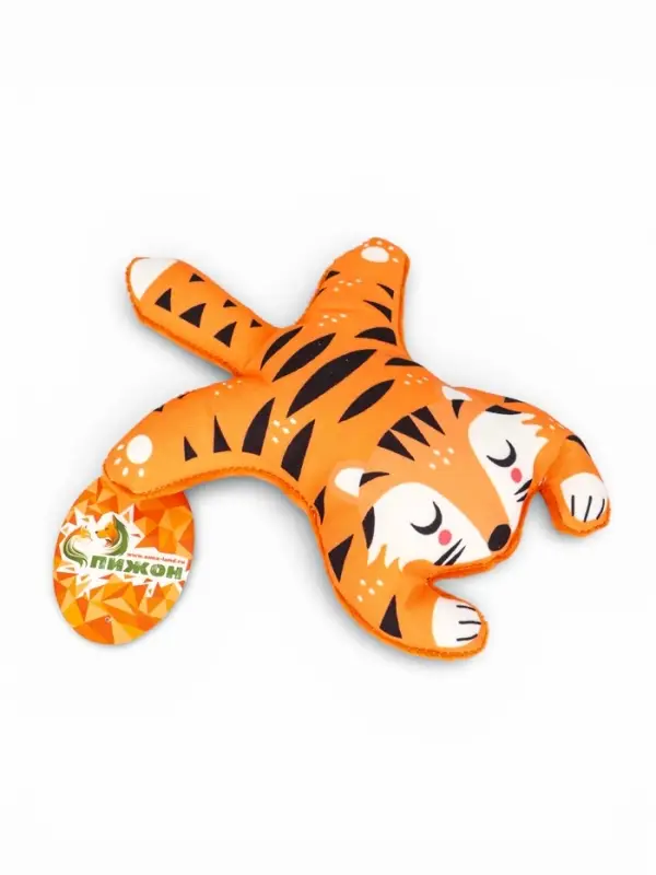 Мягкая игрушка для собак &laquo;Тигр&raquo;, 25 см, с пищалкой, оранжевая